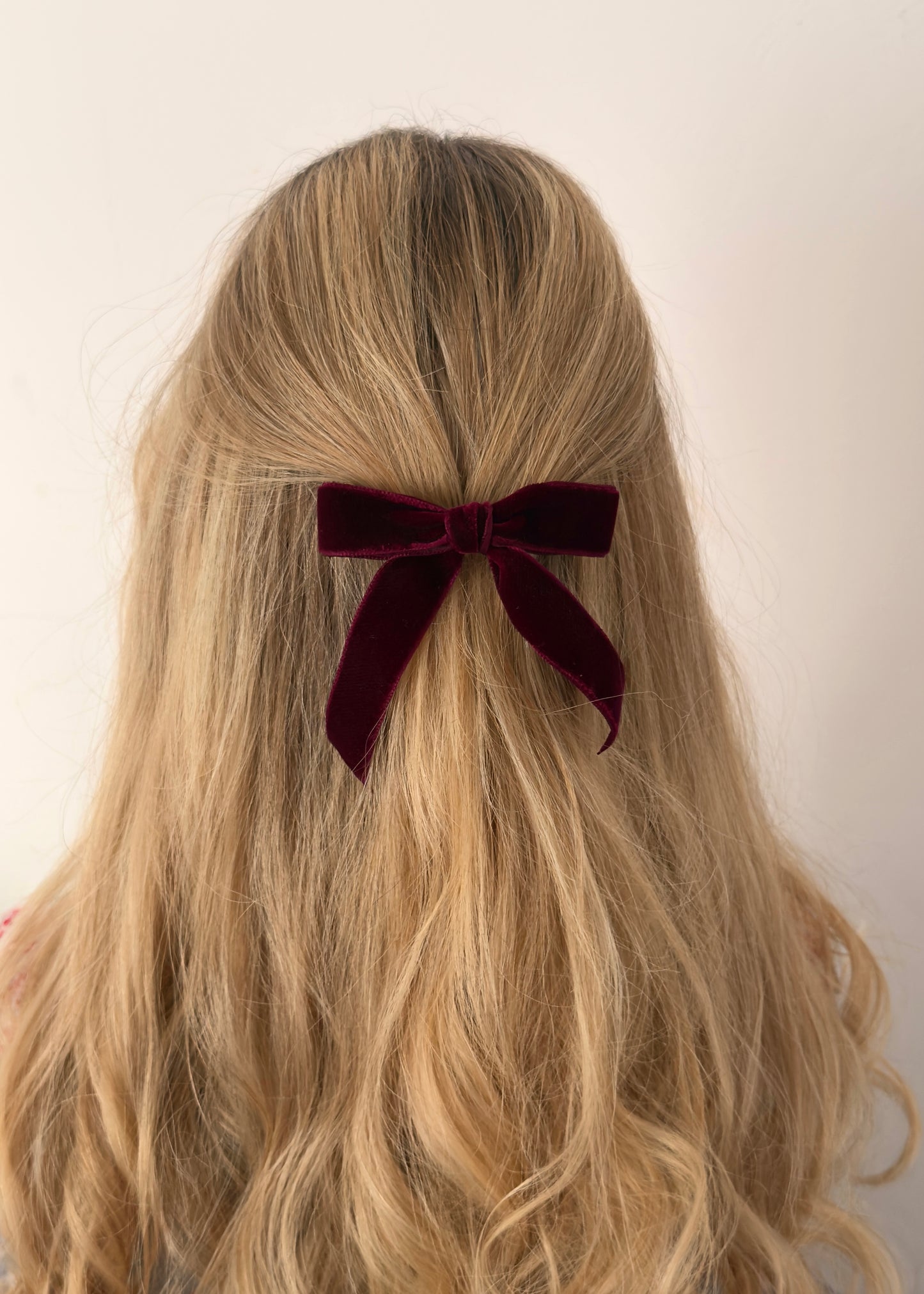 Clara – Burgundy Velvet Bow Barrette | Festive Holiday Hair Clip