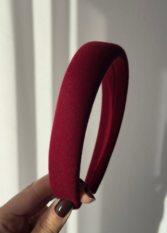 Antonia Corduroy Headband – Grounded Grace in Deep Red