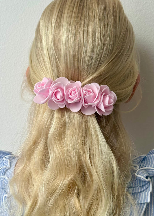 Rosa Vintage – Fermaglio Fiore Rosa Pastello | Romantic Cottagecore Hair Barrette