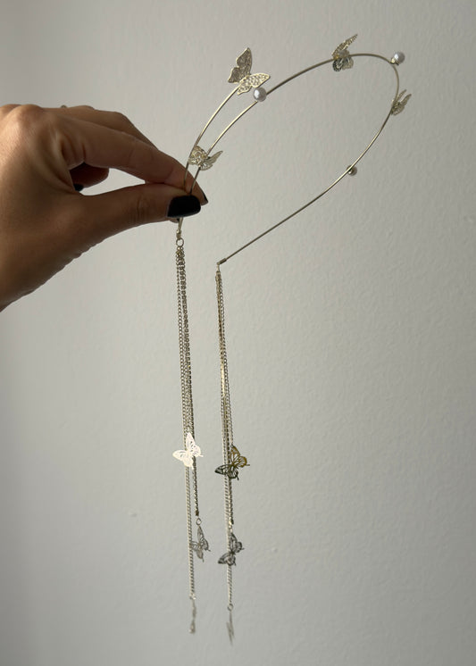 Emilia Headpiece – Golden Butterfly Crown of Lightness