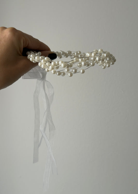 Elisabetta Headband – Pearl Elegance for Weddings and Special Moments