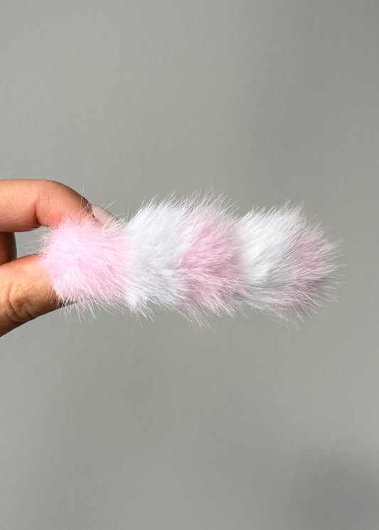 Cotton Candy Fur Hair Clip – Soft Pastel Coquette Barrette