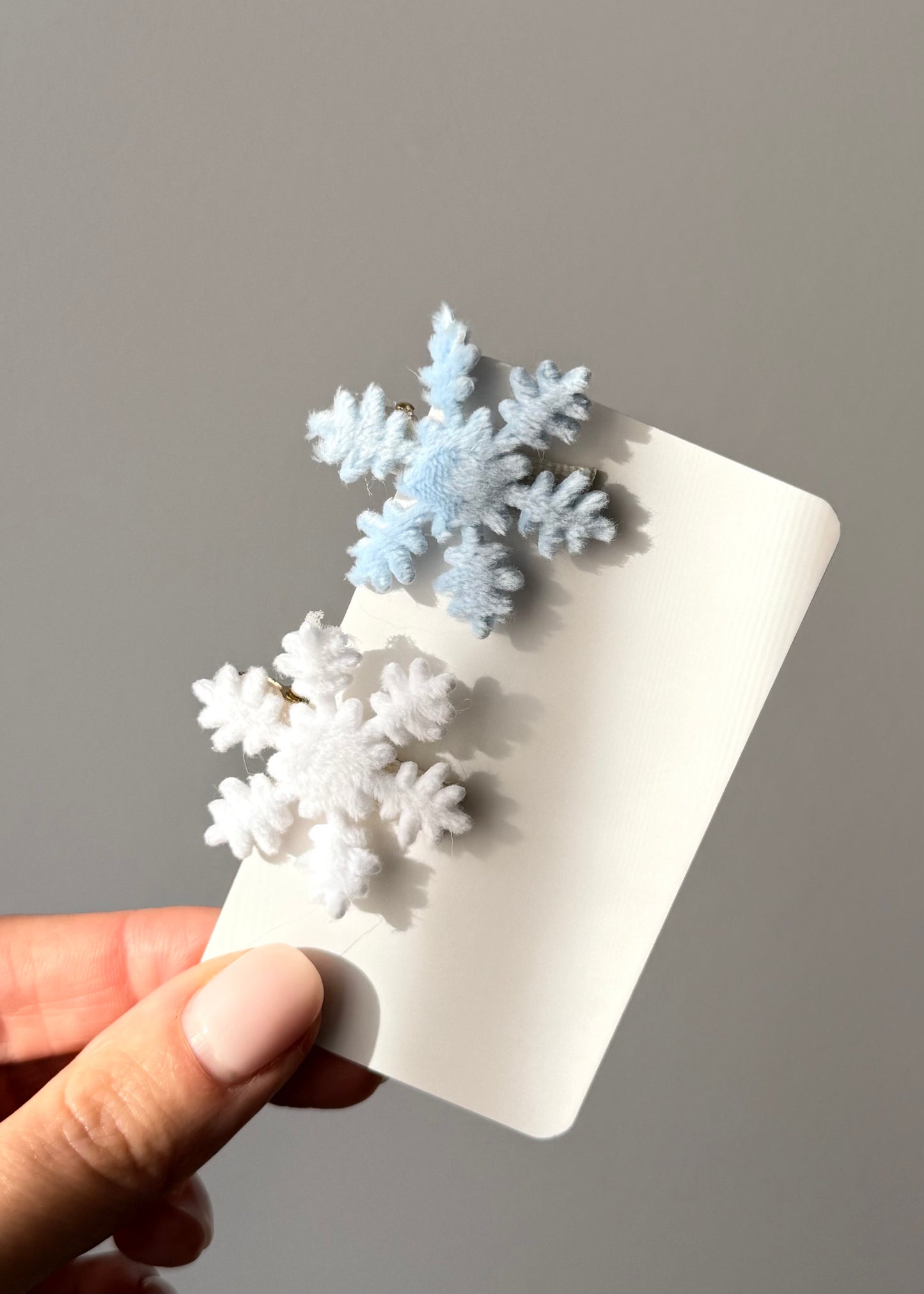 Weiche Schneeflocken-Haarspangen – Winterset (3 Größen erhältlich)