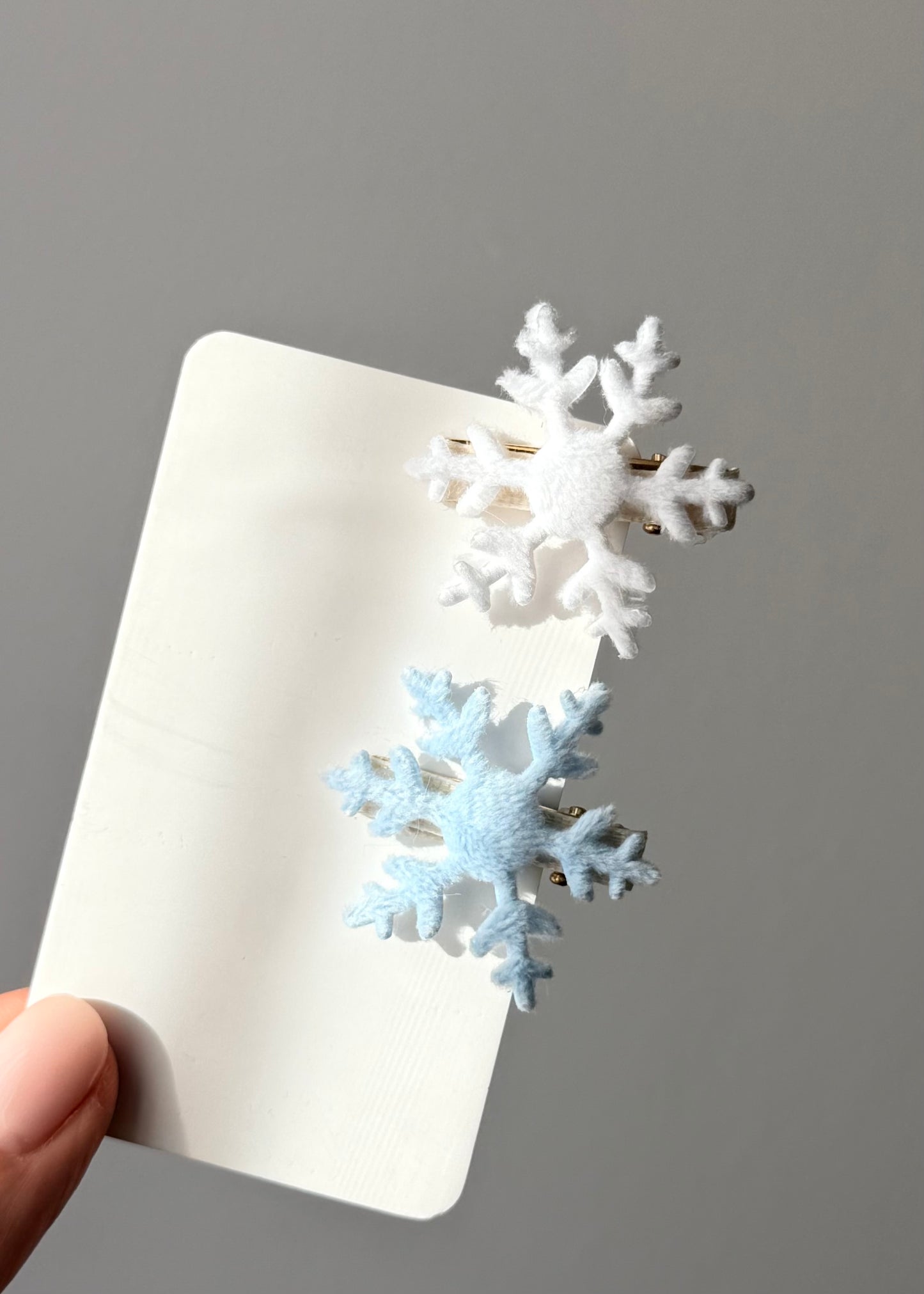 Weiche Schneeflocken-Haarspangen – Winterset (3 Größen erhältlich)