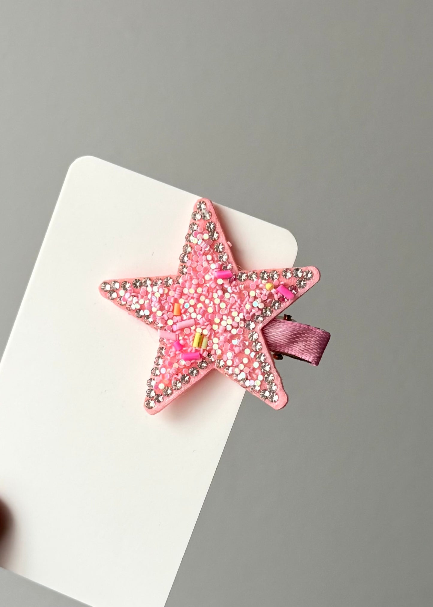 Glitzerstern-Haarspange – Rosa Glitzerzauber