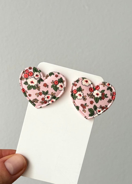 Vintage-Haarspangen in Herzform mit Blumenmuster (2er-Set)