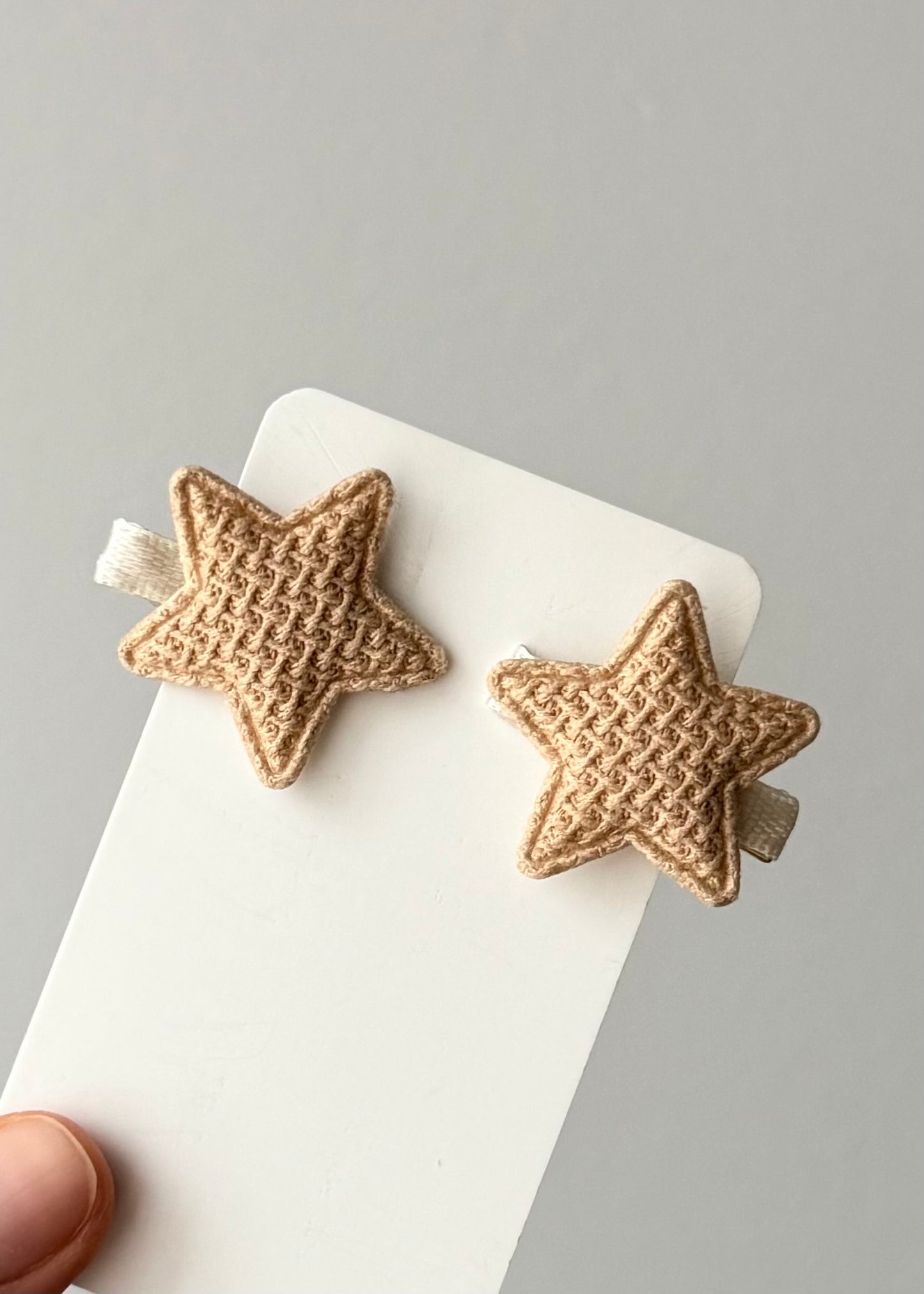 Fermagli a forma di stella in maglia waffle (set da 2)