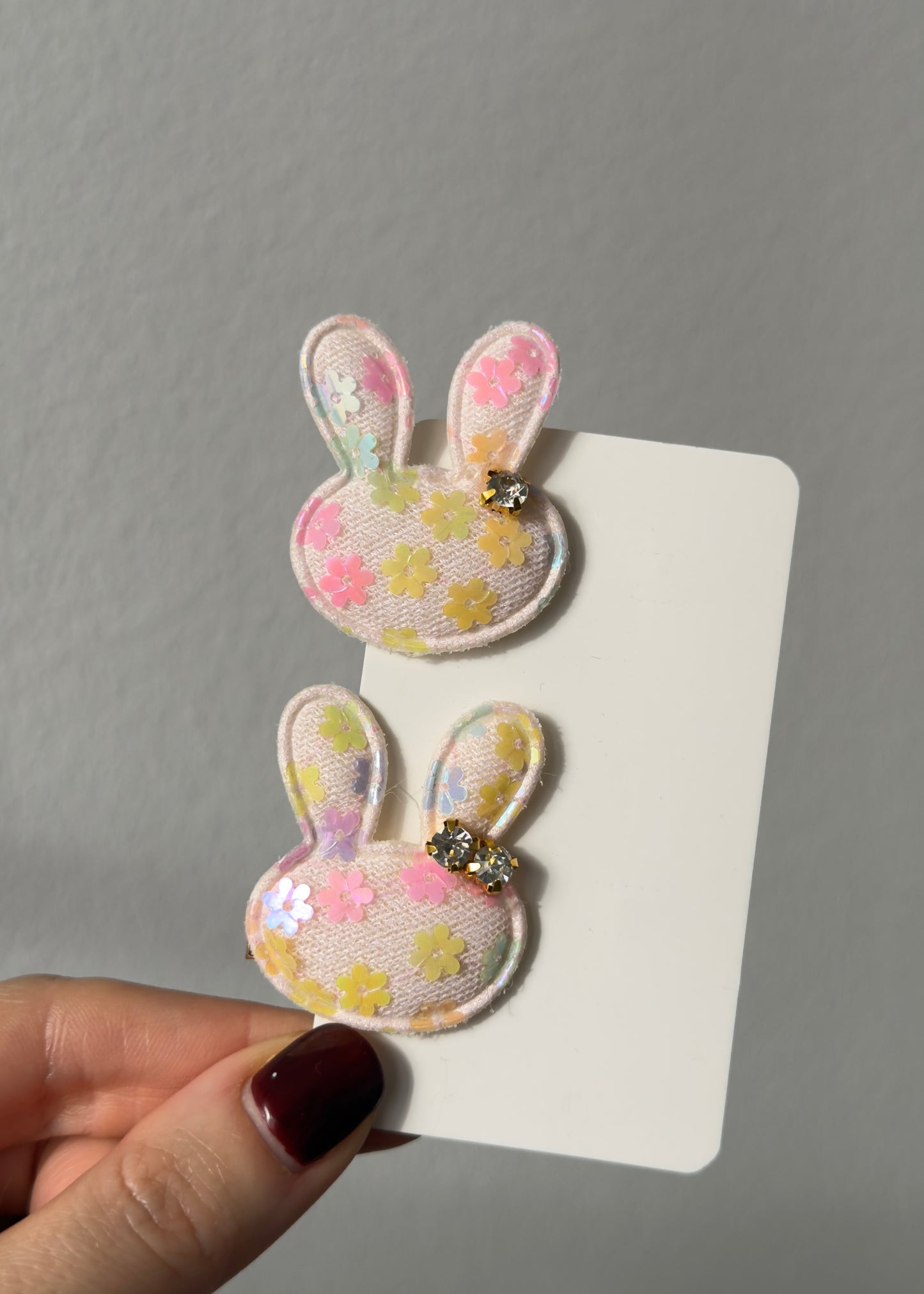 Pastellfarbenes Hasen-Haarspangen-Set