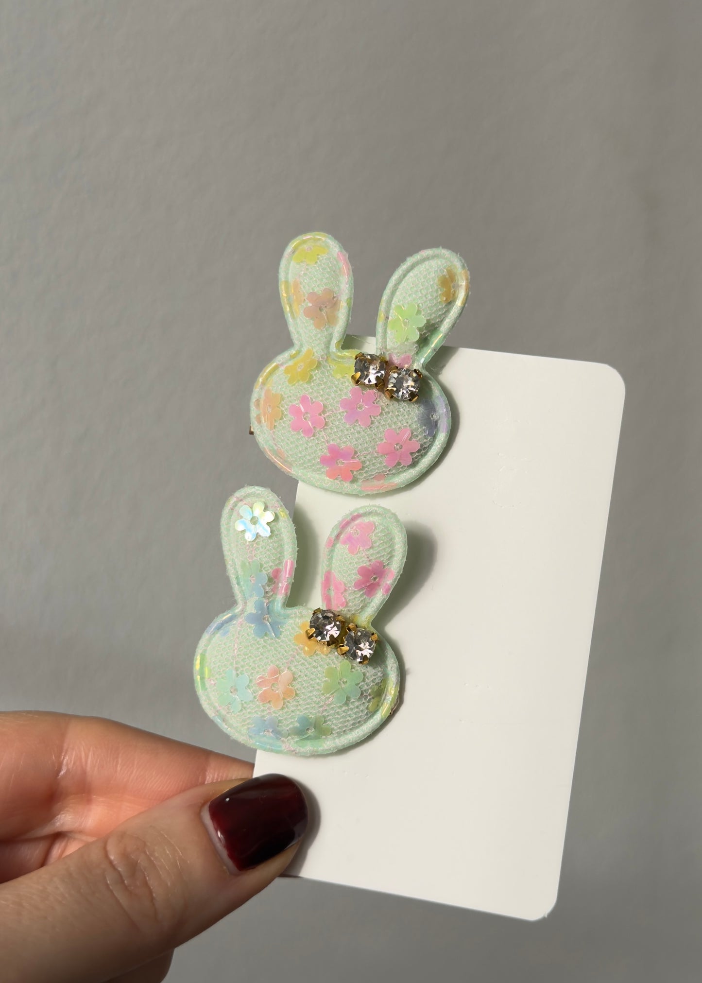 Pastellfarbenes Hasen-Haarspangen-Set