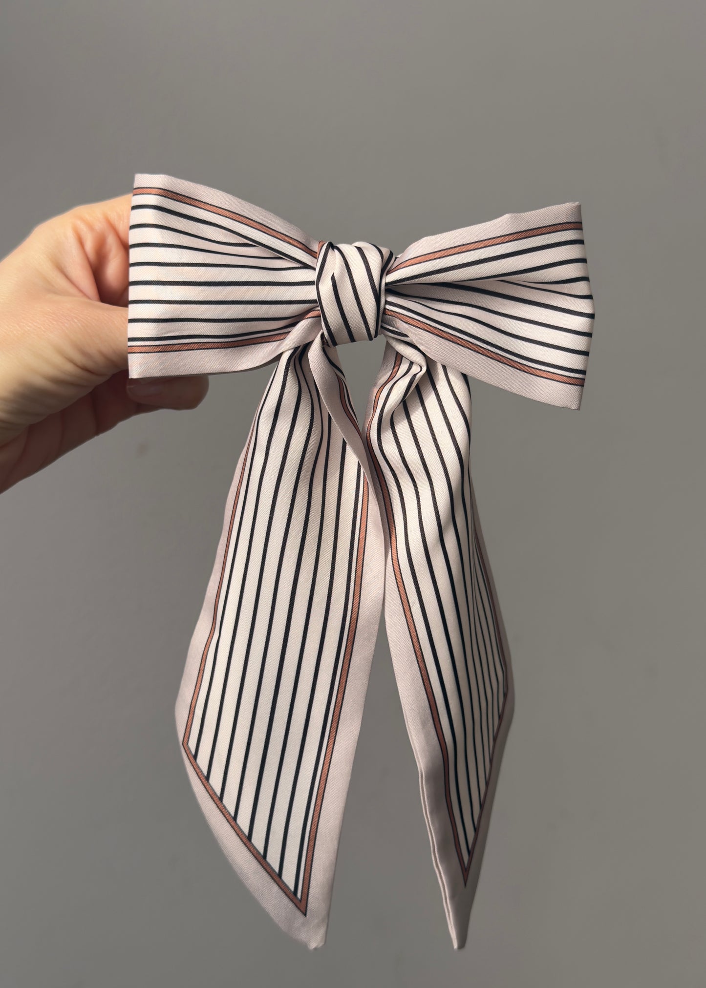 Marzia - Brown Striped Hair Bow