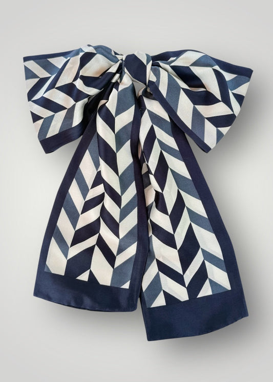 Amelia Oversized Navy Statement Bow Barrette | Elegance with Confidence