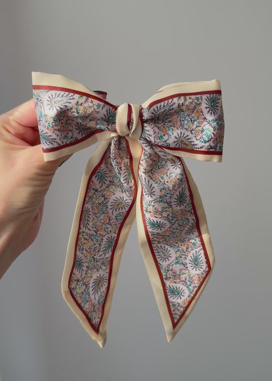 Grazia — Floral Ribbon Bow Barrette